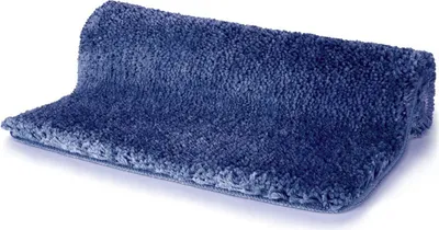Produktbild von Spirella Badteppich Badematte Duschvorleger Mikrofaser Hochflor | flauschig | rutschhemmend | geeignet für Fußbodenheizung | 60x90 cm | Marine Blau