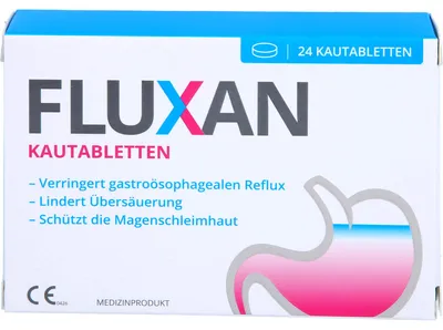 Produktbild von Fluxan Kautabletten verringert gastroösophagealen Reflux und lindert Sodbrennen, 24 St. Kautabletten