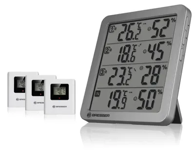 Produktbild von Bresser Quadro NV Thermometer Hygrometer für innen und außen, digital 3x