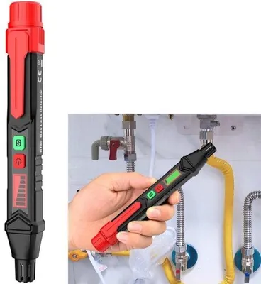 Imagen del producto de Detector de gas: detector de fugas de gas con alarma acústica y visual, capaz de detectar 12 gases. Detector de gas portátil y alimentado por batería (propano, butano)