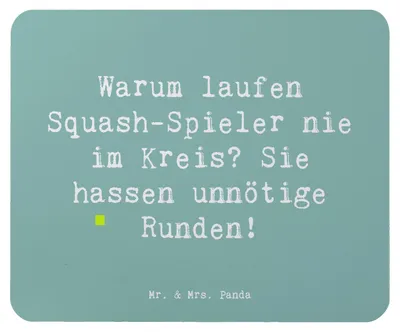 Produktbild von Mr. & Mrs. Panda Mauspad Spruch Squash Weisheit - Meeresbrise - Geschenk, Sportler, Fitness, Sport, zielgerichtet, Sportart, Mouse Pad, pc, mousematte, Taktik, Teamsport