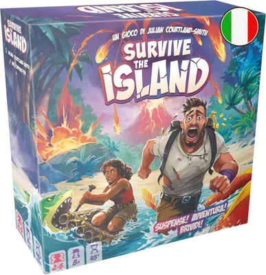 Produktbild von Asmodee Survive The Island, Brettspiel, 8+ Jahre, 2-5 Spieler, italienische Ausgabe
