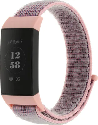 Produktbild von Strap-it Fitbit Charge 4 Armband Nylon (Pink)