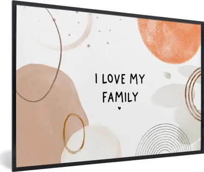 Produktbild von MuchoWow® Gerahmtes Poster Zitate - Sprichwörter - Ich liebe meine Familie - Familie 90x60 cm - Poster mit Schwarzem Bilderrahmen Wandposter Rahmen Foto Bilder - Fotorahmen - Foto-Plakat