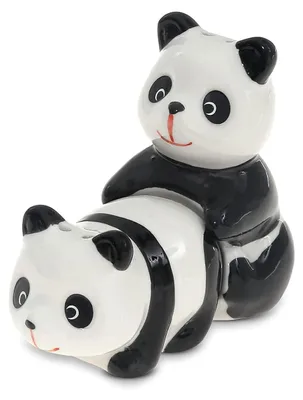 Zdjęcie produktu dla Flanacom Solniczka i pieprzniczka Panda zabawne przyprawniki