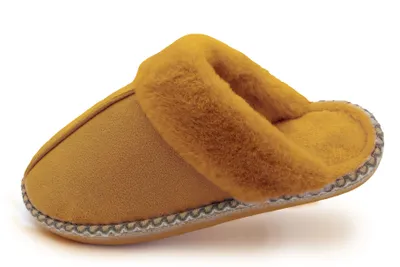 Produktbild von Pantoffeln mit Warmfutter Hausschuhe rutschfeste Slipper Outdoor/Indoor braun, Gr. 36