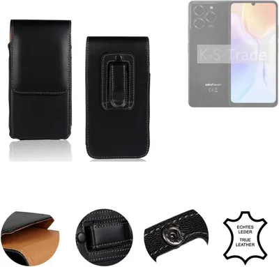 Produktbild von K-S-Trade Holster Gürteltasche Handy Hülle Schutzhülle kompatibel mit Ulefone Note 20 Pro Handyhülle Leder schwarz, 1x