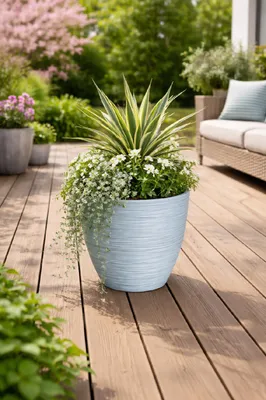Immagine prodotto di Vaso da fiori con inserto FURU grigio chiaro 34,9 cm
