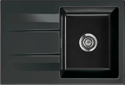 Produktbild von Systemceram KeraDomo Spüle GENEA 75 in NERO mit Handbetätigung / Einbauspüle