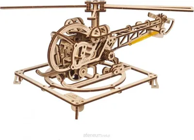 Image de Puzzle 3D, Mini Hélicoptère, Ugears, bois, 167 pièces