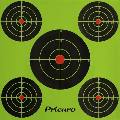 Produktbild von PRICARO Reaktive Zielscheibe "V3", selbstklebend, Splatter Target, Grün / Rot, 30,5 cm, 10 Stück