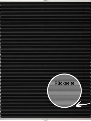Produktbild von Thermo-Plissee auf Maß für Fenster zum Anschrauben in Glasleiste Farbe: Schwarz, Größe: B): 81-90 cm, H): 101-150 cm