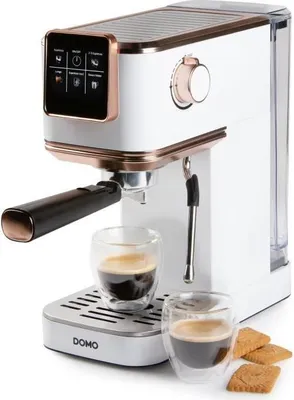 Produktbild von Espressomaschine DOMO DO746K, 1350 W, 20 Bar, 3 in 1, 1,1L Tank, Dampfdüse, Weiß / Rosa