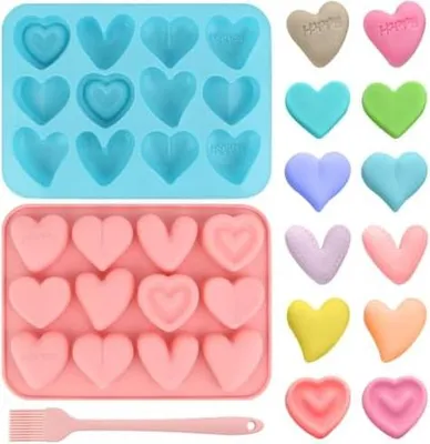 Produktbild von Silikonform Herz-Dekoration (2Stück) - Romantische Deko für Valentinstag & Hochzeit