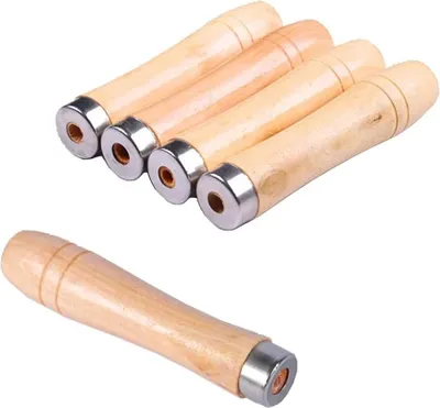 Produktbild von LATRAT 10 Stück Feilenhandgriff Holzgriffe - Schubkarrengriffe, Hufraspel - 9 cm lang, 4 mm Loch für Feilen, Raspeln und Meißel