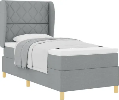 Immagine prodotto di Letto a molle con materasso Grigio chiaro 200 x 100 cm Tessuto