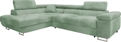 Produktbild von MIRJAN24 Ecksofa Torezio Premium, Stilvoll Eckcouch mit Bettkasten und Schlaffunktion, Einstellbare Kopfstützen, 274x203x70-90 cm (Farbe: Sorriso 08, Seite: Links)