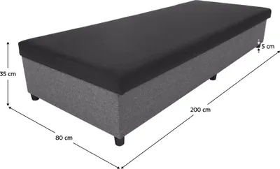 Obrázek produktu pro Kondela Čalouněná jednolůžková postel (válenda) Alex - světle šedá / šedá