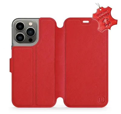Produktbild von Echtleder Handyhülle für iPhone 13 Pro, Mobiwear Leather, Rot