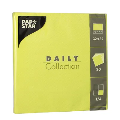 Produktbild von 25200 Servietten "DAILY Collection" 1/4-Falz 32 cm x 32 cm limonengrün