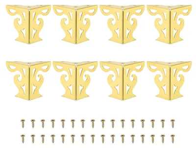 Produktbild von Set aus 8 modernen Metall-Dreieckmöbelbeinen Gold