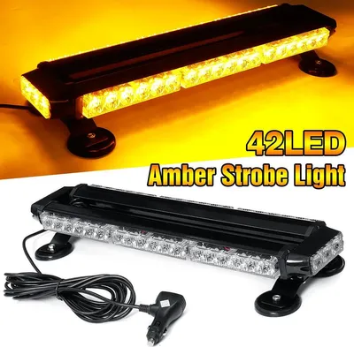 Immagine prodotto di Luce di segnalazione per veicoli - Barra lampeggiante a LED - 53 cm - 42 LED - 3000K - Montaggio sul tetto - Verde militare