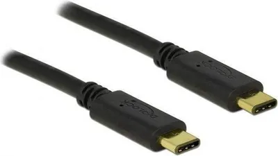 Imagen del producto de Delock - Cable USB - Conector USB-C (M) de 24 pines a conector USB-C (M) de 24 pines - USB 2.0 - 3 A - 2 metros - Negro
