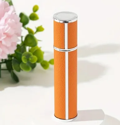 Produktbild von GKA Luxus Parfümzerstäuber 10 ml Leder orange sehr edel Vaporisateur Taschenzerstäuber Parfüm Spray mit Einfüller für Reise Tasche unterwegs