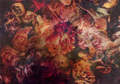Produktbild von Vlies Fototapete Blumen 450x315 cm Vlies Tapeten Wandtapete XXL Natur Botanik Abstrakt Rosen b-C-0875-a-a