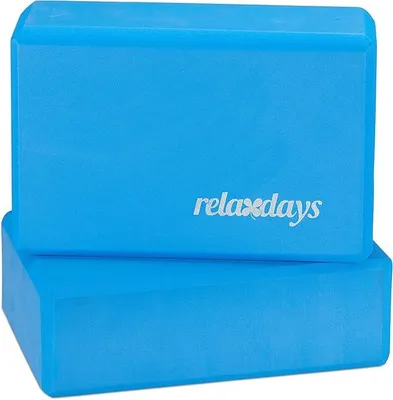 Produktbild von PolkaHome® Yogablöcke aus Hartschaum, 2er Set, rutschfest, für Yoga & Pilates, Blau