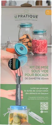 Image de 6 Kit Pompe + 3 Couvercles Sous Vide Pour Bocaux - Le Pratique