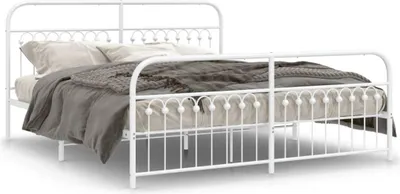 Imagen del producto de vidaXL Somier con cabecero y piecero de metal blanco 183 x 213 cm