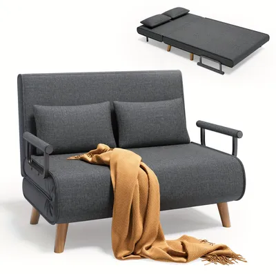 Image de Canapé 3 en 1 - Canapé-lit - Divan-lit - Canapé d'appoint - Canapé réglable - Gris foncé