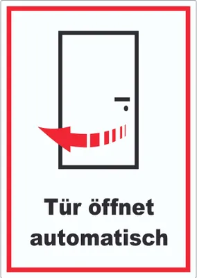 Produktbild von Tür öffnet automatisch Aufkleber A5 (148x210mm)