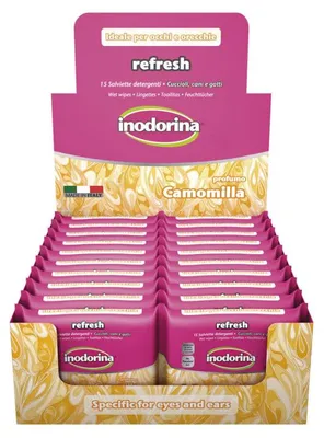 Zdjęcie produktu dla Chusteczki nawilżane dla zwierząt domowych Inodorina Refresh 24 sztuki