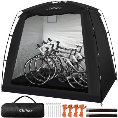Fahrradzelt für 2-3 Räder, wasserdicht, 2 Türen, schwarz