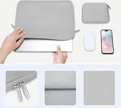 Produktbild von Famanu Laptoptasche Schutzhülle mit kleinem Zubehörfach - Schwarz