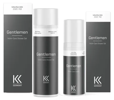 Produktbild von Dr. K. Cosmetics® Gentlemen Intim Pflege Set 2-teilig, Intimpflege für Männer, Intim Pflegeset, Intimcreme, Intim Duschgel Männer, Intim Pflege Herren