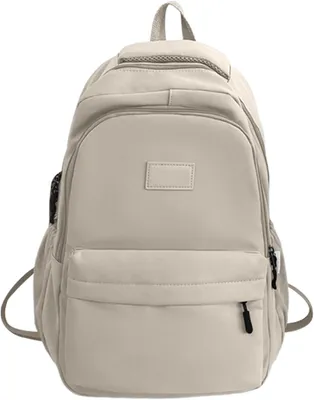 Image de Sac à dos pour femmes, robuste, de couleur unie, spacieux, avec 1 compartiment pour ordinateur portable, idéal pour l'école