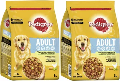 Produktbild von PEDIGREE® Beutel Adult mit Geflügel und Gemüse 2 x 3kg