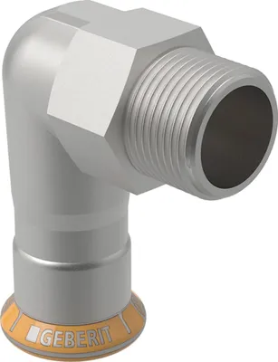 Produktbild von Geberit GE Mapress Therm, Uebergangswinkel, 90 Gr., d18mm, R1/2, NPW, 1 Stk.
