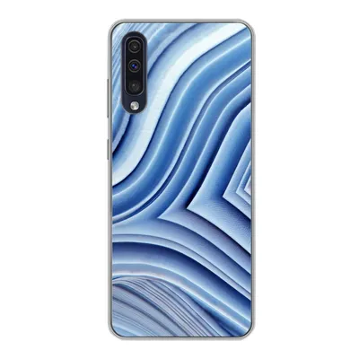 Produktbild von MuchoWow® Handyhülle Schutzhülle Hülle für Samsung Galaxy A30s Natursteine - Muster - Blau Silikon Softcase Handy Hülle - Karteninhaber