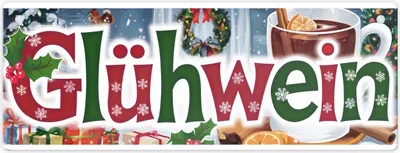 Produktbild von Glühwein Metallschild für den Weihnachtsmarkt