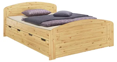Produktbild von Funktionsbett Doppelbett 3 Bettkästen 160x200 Senioren Massivholz Kiefer Zubehör wählbar V-60.50-16ohne Zubehör