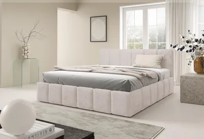 Image de DEKORI INTERIORS Lit capitonné KALLA Slim 140x200 cm avec espace de rangement pour la literie - PERFECT HARMONY 02