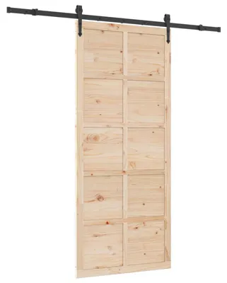 Zdjęcie produktu dla vidaXL Drzwi przesuwne naturalne 80 x 208 cm lite drewno sosnowe