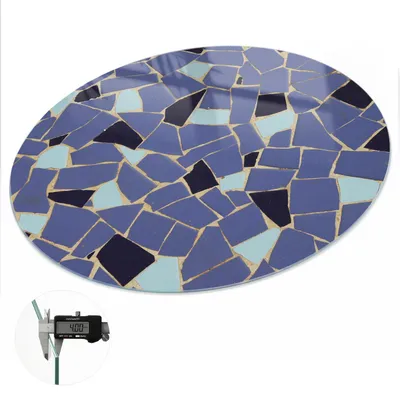 Produktbild von Glas Tischplatte fi70 cm – Tischauflage aus gehärtetem Glas – Glasplatte für Esstisch – Küchentischplatte aus Glas – Tischschutz Glas modern – Dekorative Glasplatte – Pflegeleichte Glastischplatte – Sicherheitsglas Tischplatte – Buntes Muster