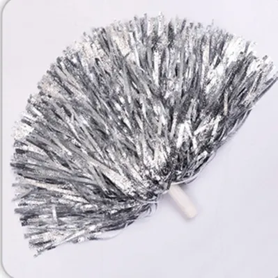 Produktbild von 2 Stück Pompom Pompon Cheerleader Cheerleading Pom Pon Tanzwedel Puschel Pompons Silber