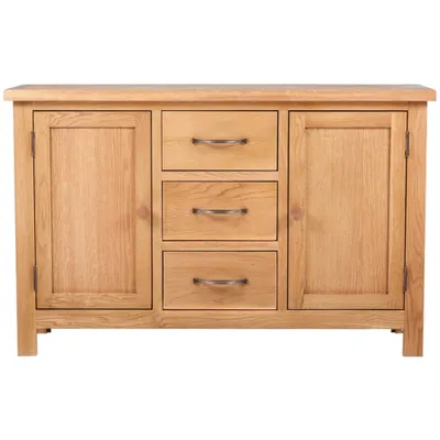 Zdjęcie produktu dla vidaXL Kredens z 3 szufladami 110x33,5x70 cm lite drewno dębowe