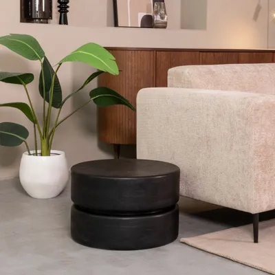 Produktbild von LABEL51 Couchtisch Milly – Schwarz – Mangoholz – 50 cm